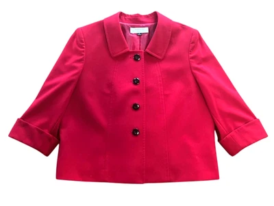 Красный женский блейзер Tahari Arthur S. Levine размер 16 с подкладкой на пуговицах рождественский - Изображение 1 из 4