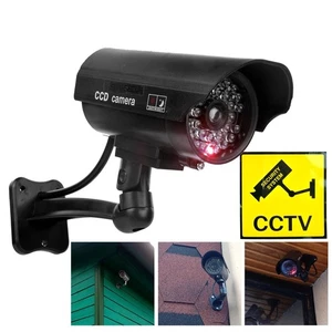 Dummy Security Camera Fake LEDs Flashing Light Home Surveillance - Picture 1 of 8