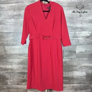Ivy Blue V Neck Belted Long Sleeve Dress Size 16 - Picture 1 of 5