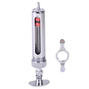 10ml Adjusted Stainless Steel metal Syringe Glass Sampler Lab 10cc Glassware - Picture 1 of 4