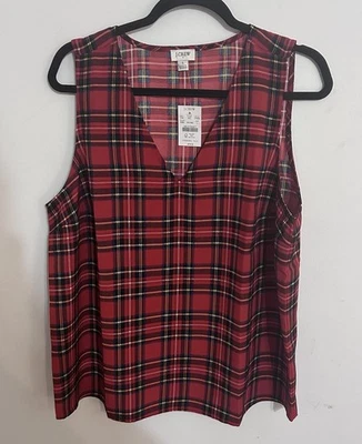 Pullover festivo sin mangas a cuadros con cuello en V talla grande talla J Crew nuevo con etiquetas Foto 1 de 4