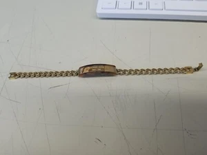 MICHAEL KORS GOLD LOGO PLAQUE TORTOISE ACCENT CHAIN EST 1981 BRACELET AUTHENTIC! - Picture 1 of 4