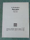 PROKOFIEV – Gavotte Op. 12 no. 2 for piano. Anglo-Soviet. Sheet music.