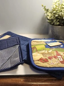 Kitchen Towell Set - Navy Farm Theme - Picture 1 of 6