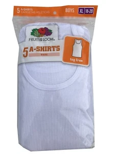Fruit of the Loom  Boys' TAGLESS TANKS 5-PACK  " 100% COTTON "  5P511BA    NEW!! - Picture 1 of 7