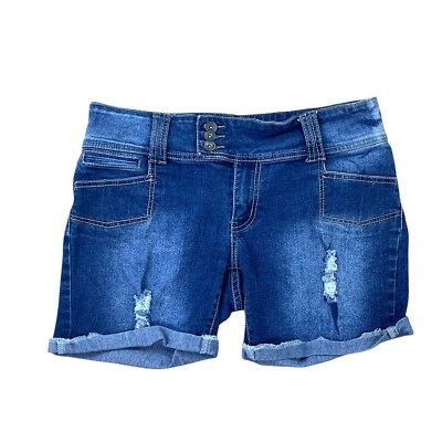 Pantalones cortos de mezclilla rojos remaches talla 13 desgastados  Foto 1 de 3