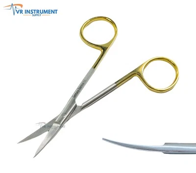 Micro Tijeras Iris Curvas Afiladas/Afiladas 4.5" Funcionamiento Alemán Inoxidable CE Foto 1 de 4