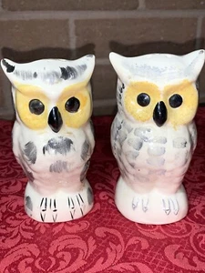 Ceramic Owl Salt And Pepper Shakers 1970's ? - Picture 1 of 7