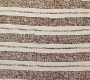 COVINGTON LINEN STRIPE BROWN HEAVY RAILROADED FURNITURE FABRIC BY THE YARD 56"W - Picture 1 of 5