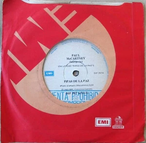 PAUL McCARTNEY 45 PROMO Pipes Of Peace SOUTHAMERICA 7" 1983 Spanish Titles - Picture 1 of 3