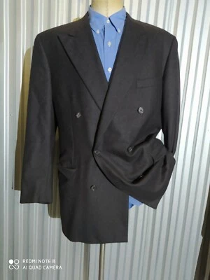 54 44L corneliani Italy 6/4 Double Breasted Wool Gray Flannel Jacket Blazer Coat - Image 1 of 4