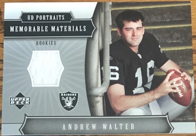 2005 UD Portraits Memorable Materials Andrew Walter MM-AW Oakland Raiders - Image 1 of 2