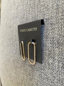 Vicente Camuto- Earrings oval gold with crystals  - Picture 1 of 2