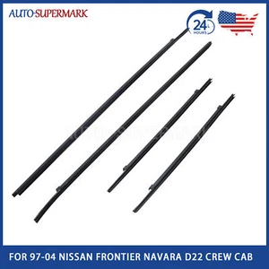 Cinturón de puerta resistente a la intemperie sello de goma para 97-04 Nissan Frontier Navara D22 doble cabina - Imagen 1 de 13