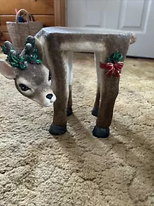 NIB Reindeer Decorative Functional Resin Side Table Stands About 12” Tall X 12” - Picture 1 of 8