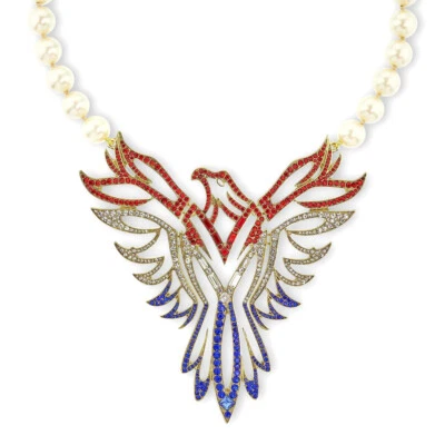 Nuevo $170 HEIDI DAUS "Phoenix Rising" Cristal Pájaro de Fuego Collar América EE. UU. Foto 1 de 4