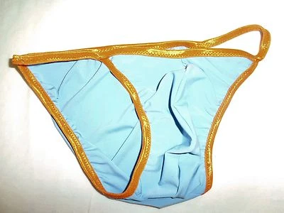 Men's String FRENCH Bikini Brief Dancer MIAMI BEACH orange trim 8-14FR6 - Image 1 of 4