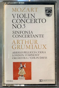 Arthur Grumiaux Philips 18009 CAA Mozart Violin Concerto No. 5, Cassette EX - Picture 1 of 2