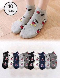 Mickey Mouse Socks Disney Womens 10 Pairs Ladies Socks Trainers Minnie Mouse - Picture 1 of 1