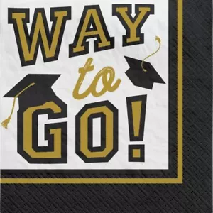 Graduation True to Your School Beverage Napkin Paper 40 Per Pack 6 1/2" x 6 1/2" - Picture 1 of 1