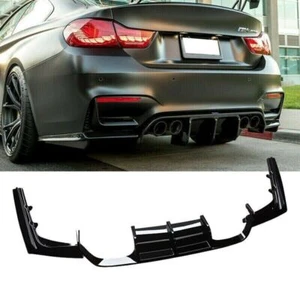 3PCS Fits BMW F80 M3 F82 F83 M4 2015-2019 Rear Bumper Diffuser Lip Gloss Black - Bild 1 von 9