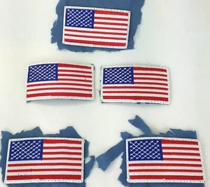 LOT of 5 Embroidered USA Flag Shoulder Patches ~ USED ~ Sew-On - Picture 1 of 6