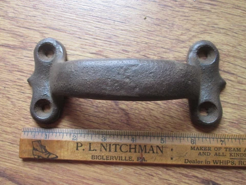BIG Vintage Cast Iron Screen Door Barn Handle Pull NO SCREWS Cover