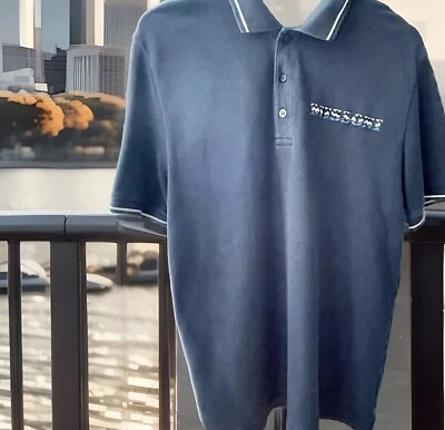 ¡Nuevo! Camisa Polo Missoni Para Hombre Azul Marino Clásica Logo XL Foto 1 de 3