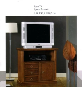 PORTA TV IN LEGNO NOCE CON 1 PORTA E 3 CASSETTI - Imagen 1 de 1
