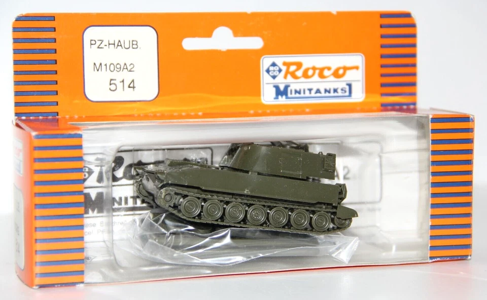 ROCO MINITANKS 1:87 H0 PLASTICA VEICOLO MILITARE PZ-HAUB.  M109 A2 ART 514 - Immagine 1 di 1