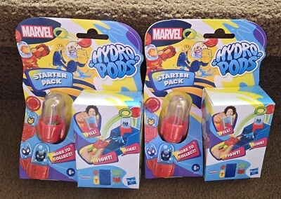 ¡¡Pack de 2!! Marvel Hydro Pods Starter Pack Agua Figura de Acción Juguete Nuevo Sellado  Foto 1 de 3