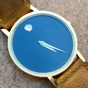 Movado Museum Classic Mens Gold Plated Quartz Swiss 31mm Watch - Picture 1 of 9