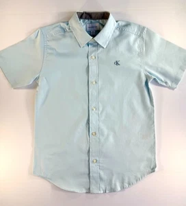 Calvin Klein Jeans Light Blue Boys Button Up Short Sleeve Shirt Medium 10/12 - Picture 1 of 7