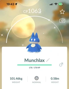 Shiny Munchlax Pokemon Gen4 Go Same/30 Day Pokémon Snorlax Read Desc - Picture 1 of 1