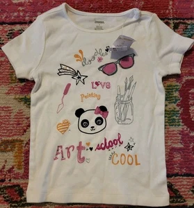 NEW NWT Gymboree girls 4 Panda Line tee shirt Sunglasses love painting OLD LINE - Picture 1 of 3