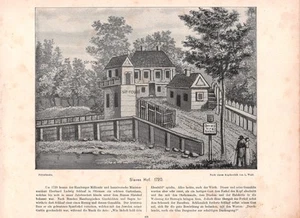 Slaves Hof in Ottensen Hamburg 1720 Anno - 1897 - Histor. Kunstdruck ~21x29cm - Bild 1 von 1