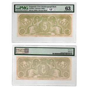 (década de 1940) Enigmatic CSA Chemicograph Back $5 - Bertram C769a1 - PMG 63 opción sin circular - Imagen 1 de 1