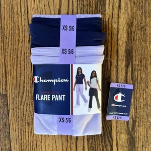 Champion 2 Pack Youth Girls Flare Pants, Navy Blue & Lavender, Size XS 5/6 NWT - Picture 1 of 5