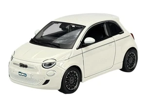 BBURAGO 2023 FIAT 500e WHITE 1:24 DIE CAST METAL MODEL NEW IN BOX 21110 - Picture 1 of 9