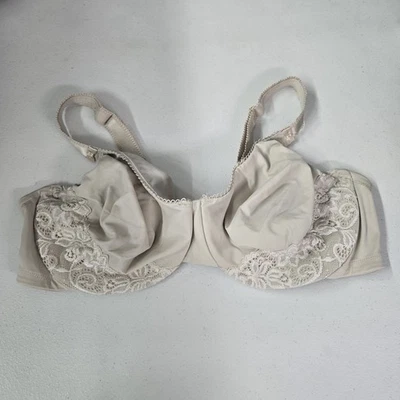 Olga By Warner's Women Bra 42D Beige Underwired Lace Minimizer Adjustable Straps - Image 1 of 4