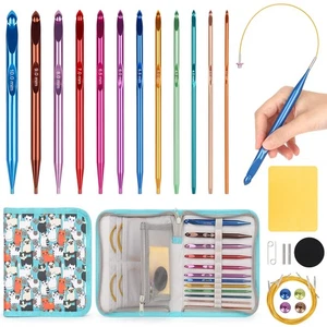 Interchangeable Tunisian Crochet Hooks Set, 12 Sizes Colorful Tunisian Croche... - Bild 1 von 8