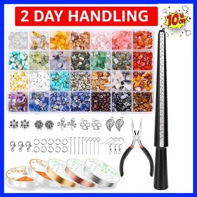Kits para hacer joyas para mujeres adultas con cuentas de cristal de 28 colores, 1660 piezas Cr... Foto 1 de 4