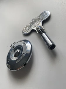 Genuine Vintage Garrard Chrome Brass Clock Pendulum And Clock Key - Picture 1 of 6