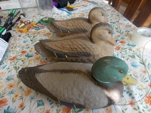 3 Vintage Carry-lite Pappmache Stockente Köder SCHÖN KEIN WIEDERVERKAUF - Bild 1 von 3