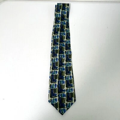 Corbata J Garcia Paris in the Rain Azul Verde 100% Seda Edición Limitada Foto 1 de 4