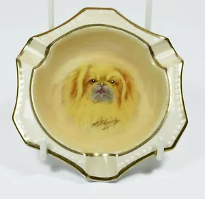 Cenicero/plato vintage Paragon pintado a mano firmado por Pekinés R Johnson - Imagen 1 de 4