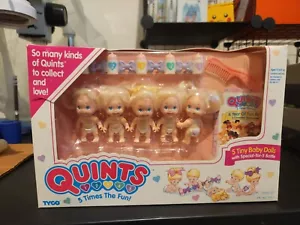 Tyco Quints Tiny Baby Dolls with Bottles Doll Set Vintage 1990 New BLONDE - Picture 1 of 9