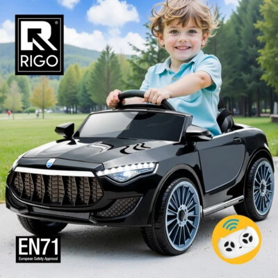 Rigo Kids Electric Ride On Car Toys Cars Horn Music Remote Control 12V Black - image 1 of 4