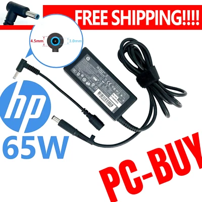 Charger For HP Laptop Blue Tip Charger AC Adapter Power Cord 65W Supply - Image 1 of 4