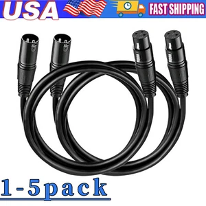 Premium XLR Male to Female All Sizes Microphone Cable Balanced 3 Pin Pro Grade - Picture 1 of 23